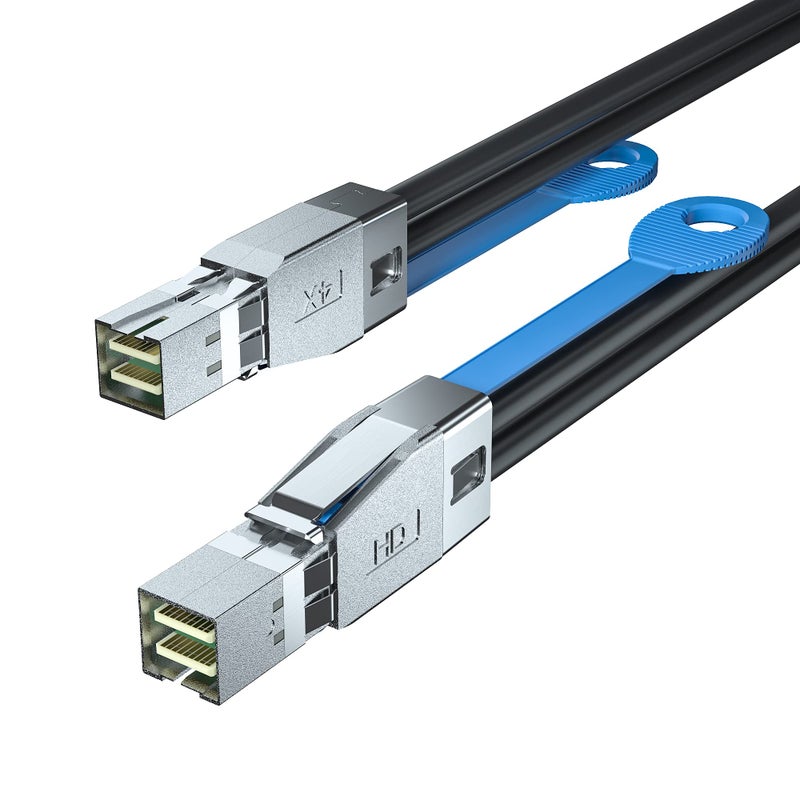10Gtek 12G Mini SAS HD SFF-8644 to SFF-8644 Cable for NVMe Enclosure/Storage Array, SAN & JBOD Compatibility, 100-Ohm, 5-m(16.5ft) - Image 1